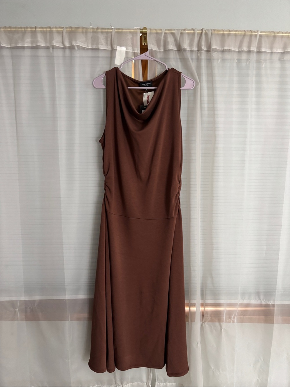 Isaac Mizrahi Brown Sleeveless Cowl Neck Maxi Dress